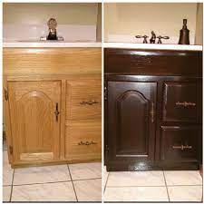 Like New Bathroom Vanity General Finishes Java Gel Stain X 3 Coats And Then Poly And Wala The Handles Painting Bathroom Bathroom Makeover Oak Bathroom Vanity