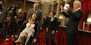 Последние твиты от tammy duckworth (@senduckworth). Joe Biden Ups The Cute Factor While Swearing In Tammy Duckworth