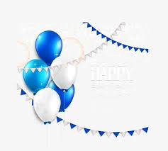 Beautiful Blue And White Balloons Birthday Cards Vector Material Png And Vector Thiệp