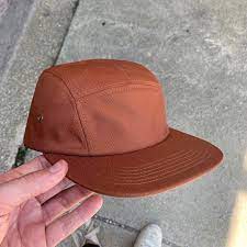 Burnt Orange Contrast 5 Panel Camper Available In Our Premium Blank Program Made Of High Density Polyester Cont Panel Hat Custom Baseball Hats 5 Panel Hat