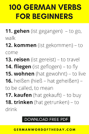 Most Used German Verbs Printable Pdf In 2021 German Verbs German Grammar German Language Learning