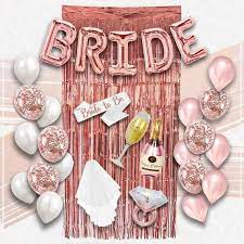 Bachelorette Party Decorations Kit And Bridal Shower Kit With Sash Veil Rose Balloons Bride Mylar Balloon Pink Backdrop Bachelorette Party Decorations Bridal Shower Sash Bridal Bachelorette Party
