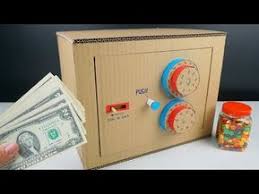 How To Make A Cardboard Safe With Combination Lock Cardboard Crafts How To Make Safe With Combination Lock From Cardboard Youtube Cardboard Crafts Cardboard Diy Cardboard