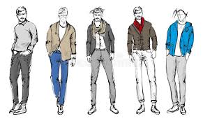 Study the best to develop your own style! Fashion Man Set Of Fashionable Men S Sketches Stock Vector Illustration Of Sandals Pockets 122778046