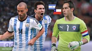 Chile's francisco silva celebrates scoring the deciding penalty kick. Bravo S Chile And Messi And Mascherano S Argentina Contest Copa America Final