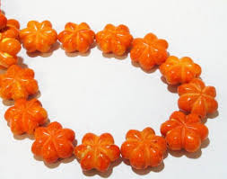 Orange Flower Carved Howlite Gemstone Beads Flower By Bijibijoux Https Www Etsy Com Listing 194246288 O Flower Carving Jewelry Making Beads Howlite Gemstone
