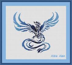 Maybe you would like to learn more about one of these? Cross Stitch Pattern Silhouette Bird Phoenix Vintage Red Blue Etsy Cross Stitch Cross Stitch Bird Fantasy Cross Stitch