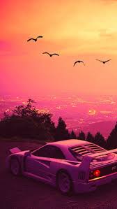 Ferrari F40 City Scenery Digital Art 4k Click Image For Hd Mobile And Desktop Wallpaper 3840x2160 1920x1080 Vaporwave Retro Waves Vaporwave Wallpaper