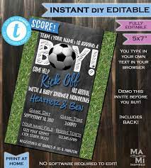 Soccer Baby Shower Invitation Baby Sprinkle Baby Boy Invite Etsy Soccer Baby Soccer Baby Showers Baby Shower