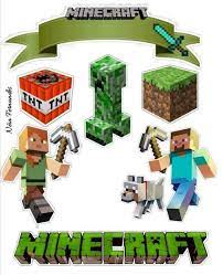 Minecraft Party Free Printable Cake Toppers Oh My Fiesta For Geeks Minecraft Torta Minecraft Imprimibles Invitaciones De Minecraft