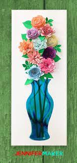 Diy Paper Flower Wall Art Mason Jars Vases Paper Flower Wall Art Diy Paper Flower Wall Paper Flower Vase