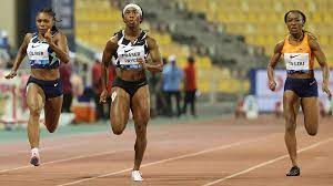 The shortest common outdoor running distance. Fraser Pryce Storms To 100m Victory At Doha Diamond League France 24
