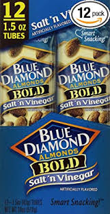Dextrose, vegetable oil, and canola read more . Blue Diamond Bold Almonds 1 5 Oz Tubes Salt N Vinegar 12 Tubes