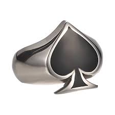 Black Ace Of Spades Ring Men S 316l Stainless Steel Ring Silver Tone Black Ace Of Spades Poker Card Sizes 7 14 Stainless Steel Rings Steel Ring Titanium Steel Rings