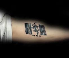 The barcode is also often used to symbolize protest against corporate manufacturers and corporate greed. 30 Barcode Tattoo Designs For Men Parallel Line Ink Ideas