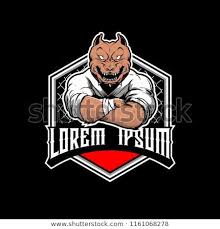Animal Character Pitbull Martial Arts Athlete Mma Logo Template Buy This Vector On Shutterstock Find Other Images Art Martial Arts Pitbulls