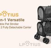 Amazon.com: LPOTIUS Double Pet Stroller for Dogs and Cats ...