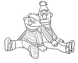 Abc letter q queen sesame street zoe coloring pages 7 com. Bert And Ernie Sitting Coloring Page Free Printable Coloring Pages For Kids