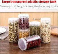 Amazon.com: 3 PCS 46OZ/1360ml Clear Plastic Round Storage Jars,Empty  Plastic Jars with Lids,Clear Plastic Storage Jars with Screw on Lids for  Dry ...