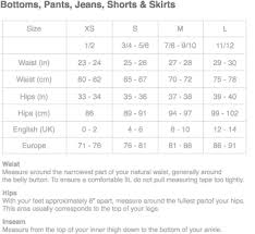 Forever 21 Skinny Jeans Size Chart Size Chart For Forever 21