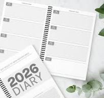 2026 A5 Diary Week To View WTV - (Black) Premium Hardback Daily Planner