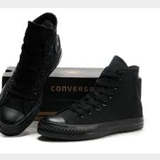 Black And White Converse Womens Size 7 All Black Converse High Tops Womens 7 Mens 5 Converse Shoes Womens All Black Converse Black High Top Converse