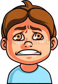 Little Boy Scared Face Cartoon Vector Clipart Friendlystock