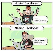 63 % of people have voted thumbs up. I P H O N E G A L A X Y M D 11k On Twitter Junior Vs Senior Developer Computersciencestudent Codingmemes Coding Computerscience Clanguage Computersciencestudents Programmerhumor Programmingmemes Coderlife Programming Compiler