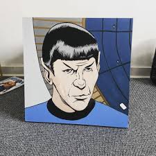 Daughter's Star Trek-themed painting of our cat Ruby