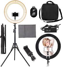 Vevor 19 Dimmable Led Ring Light Studio Stand Lighting Kit Youtube Live Video Makeup Walmart Com Walmart Com