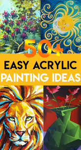 This is a nature drawing. 50 Acrylic Painting Ideas For Beginners Landscape Nature Harunmudak