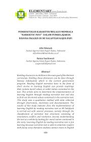 Check spelling or type a new query. Pdf Pembentukan Karakter Melalui Membaca Narrative Text Dalam Pembelajaran Bahasa Inggris Di Mi Salafiyah Kajen Pati