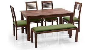 Bench seating is a great option to use in. Arabia Zella 6 Seater Dining Table Set With Upholstered Bench Urban Ladder