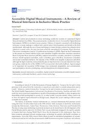 What instruments do you play? Pdf Accessible Digital Musical Instruments A Review Of Musical Interfaces In Inclusive Music Practice