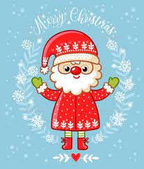 Christmas Card With Santa Claus Santa Claus Vector Christmas Cards Handmade Kids Christmas Cards