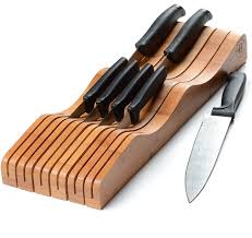 Here are our favorite knife storage ideas, all ones that have been tested and work for us, both at home and in a professional kitchen. Amazon Com Bamboo In Drawer Knife Block Wood Drawer Knife Organizer Holds 10 15 Knives Not Included Keep Knife S Blades Store Without Pointing Up Kitchen Dining