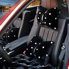 Black Bow Tie Decorative Pillows W Rhinestones Headrest Car Accessories New Car Accessories Bling Car Accessories