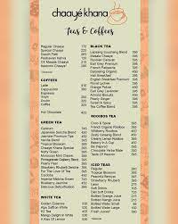 Chaaye Khana Menu In Islamabad Rated 4 Jan 2022