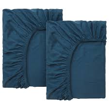 Len Spannlaken Fur Ausziehb Bett 2tlg Dunkelturkis Ikea