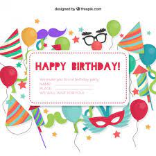 Download, print, or send online (with rsvp). Free Vector Birthday Invitation Card