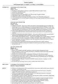 The quality assurance inspector will support current production, new product introductions and quality related initiatives. Quality Inspector Resume Samples Velvet Jobs