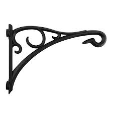 Lewondr Support Plante Mural Balcon Retro Europeen Nuages Propices Crochet De Suspension En Fer Forge Pour Lanterne Decor Exterieur Jardin Noir Plantes Murales