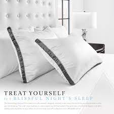 Restorology Genius Pillow 2 Pack Hotel Quality Plush Cooling Gel Fiber Filled Pillow With Sateen Gusset Hypoaller Pillows Bed Sizes Uk Mattress Furniture