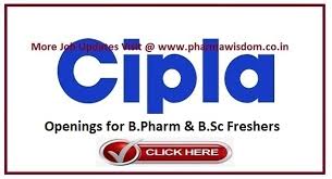 Hsc from state board with 1st class. Cipla Limited Hiring B Pharm B Sc Chemistry Biotechnology Microbiology Freshers Apply Now Pharmajobs