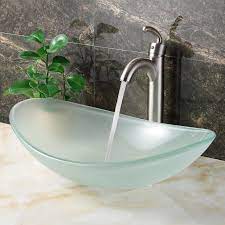 Bathroom sink,white vanity sink,rectangle bathroom vessel sink,modern countertop porcelain ceramic small bathroom lavatory sinks. Elite Oval Shape Frosted Tempered Bathroom Glass Vessel Sink And Faucet Combo Overstock 9751972