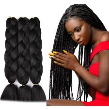 The shorter end of the hair extensions on the left, your natural hair in the middle, and the long end of the extensions on the right. Amazon Com Sucoo Kanekalon Jumbo Braiding Hair Extensions High Temperature Fiber Crochet Twist Braids With Small Free Gifts 24inch 3pcs Lot Black Beauty