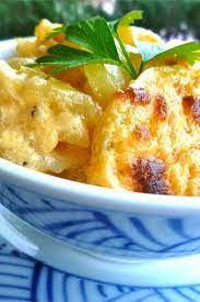 Creamy Au Gratin Potatoes Recipe Pork Tenderloin Side Dishes Pork Loin Side Dishes Traditional Easter Recipes