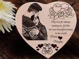 Funny anniversary gift for her, funny candle, custom candle, personalized gift, thank you gift, best friend gift, gift for husband. Thank You Gift For Husband Heart Shaped Wooden Engraved Photo 5 X 6 Inches Brown Incredible Gifts