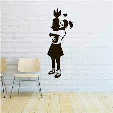Banksy graffiti street art for your home wall art, this banksy graffiti wall art is collection of 3 photo graphs , balloon girl, parking lot swing, graffiti is a crime. Girl With Bomb Banksy S Wall Sticker Wall Sticker Usa