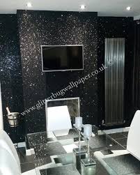 Black And Grey Wallpaper For Bedroom Black Glam Glitter Wallpaper Wallpaper Living Room Glitter Wallpaper Bedroom Living Room Decor